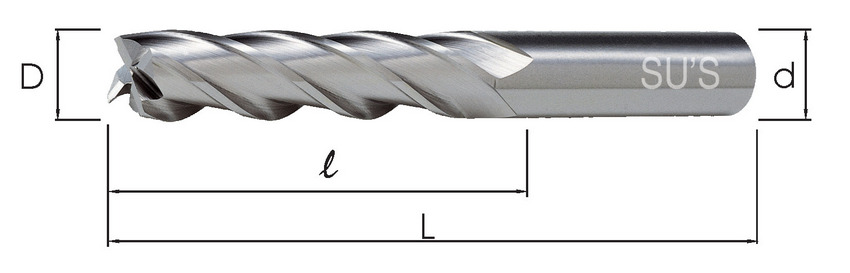 HSE End Mills-Long 4 Flutes - TAIWAN SU'S