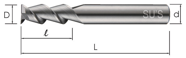WE-4231-Micro Grain Carbide untuk Aluminium Alloy Processing End Mills-2 Flutes