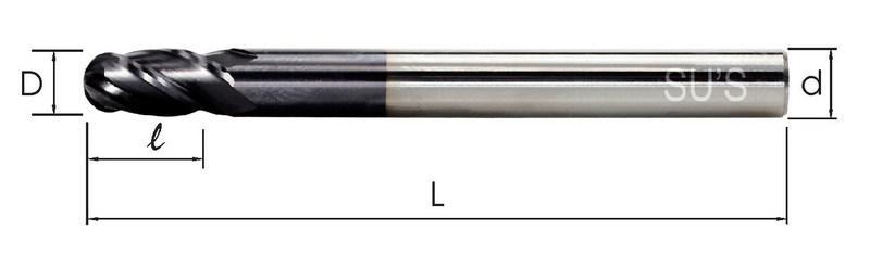 Micro Grain Carbide Ball End Mills-4 Flutes _PIC