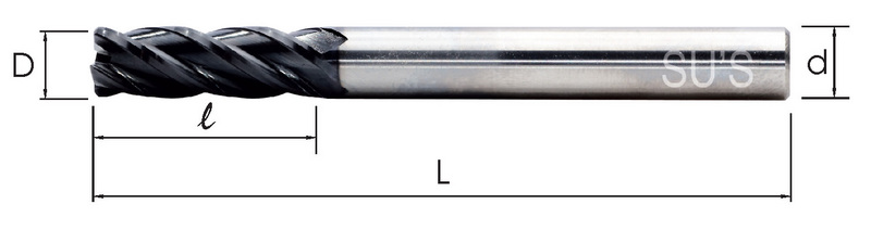 Micro Grain Carbide Corner-Radius End Mills-4 Flutes TAIWAN SU'S