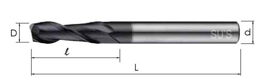 WE-4202-Mikro Butiran Karbida Ujung Panjang-2 Alur