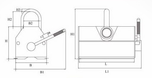 ON/OFF Type Permanent Magnetic Lifter Sectional view